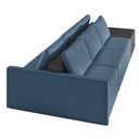 Ver imagem 7 de Sofá Ilha 3 Lugares Living 342cm Modulado Sala Lary Veludo Azul Marinho/pu Pto K01 - D'Rossi