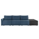 Ver imagem 6 de Sofá Ilha 3 Lugares Living 342cm Modulado Sala Lary Veludo Azul Marinho/pu Pto K01 - D'Rossi