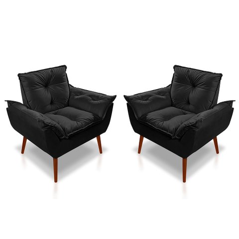 Kit 02 Poltrona Opala Decorativa Suede