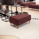 Ver imagem 1 de Puff Decorativo Sala de Estar Cléo W01 Pés Palito 90 cm Linho Bordô - Lyam Decor