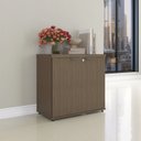 Ver imagem 1 de Armário Baixo para Escritório PE40 com 2 Portas Pivotantes Cinza/Walnut