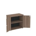 Ver imagem 4 de Armário Baixo para Escritório PE40 com 2 Portas Pivotantes Cinza/Walnut
