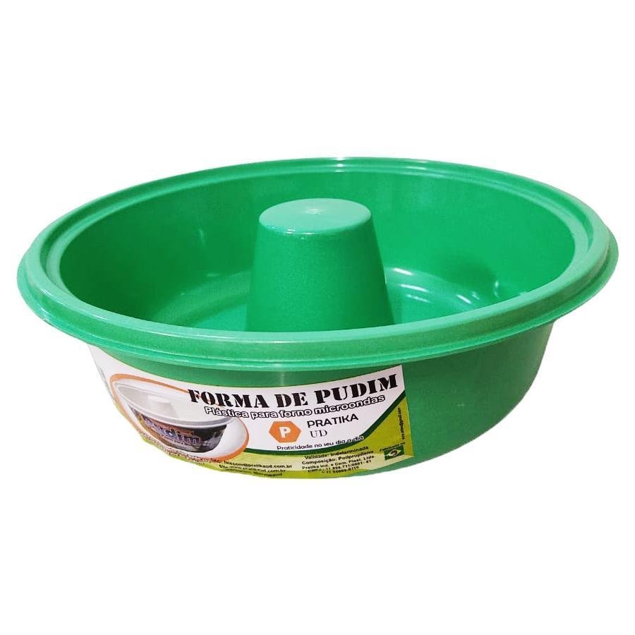 Panela Plástica Para Microondas 2,5L + Forma De Pudim Verde - 10