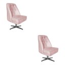 Ver imagem 1 de Kit 02 Poltrona Decorativa Paris Suede Rosa Bebe Dominic Decor