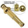 Kit Engate Rápido 1/2'' + Esguicho Jato Metal Aluminio Dourado - 6