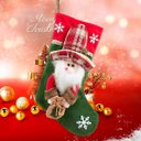 Ver imagem 3 de Bota Meia Decoração Enfeite Natalino Papai Noel Feltro 43cm