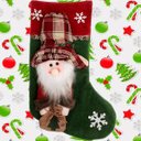 Ver imagem 2 de Bota Meia Decoração Enfeite Natalino Papai Noel Feltro 43cm