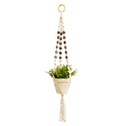 Suporte para Vaso de Plantas Hanger Macramê (cru) Bolinhas - 1