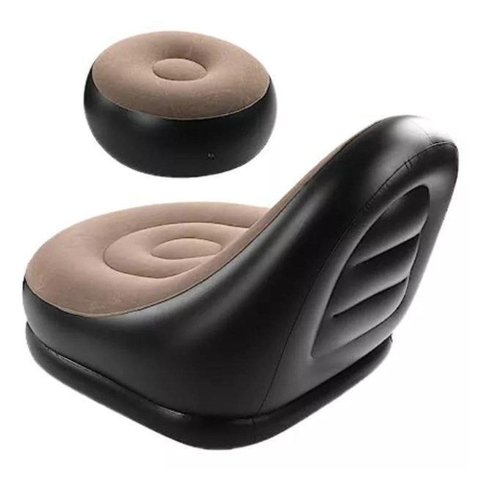 Kit Puff Sofá Inflável 2 em 1 Impermeável para Casa e Piscina