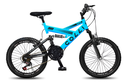 Ver imagem 1 de Bicicleta Gps Aro 20 Dupla Suspensão 21 Marchas Colli Azul Claro