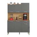Ver imagem 1 de Armário de Cozinha Compacta 6 Portas e 1 Gaveta 121cm Florença Freijó-grafite - Pallazio