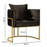 Kit 2 Poltronas Decorativas Luna Base Metal Dourado Veludo Turkay - Star Confort Poltrona Decorativa - 7