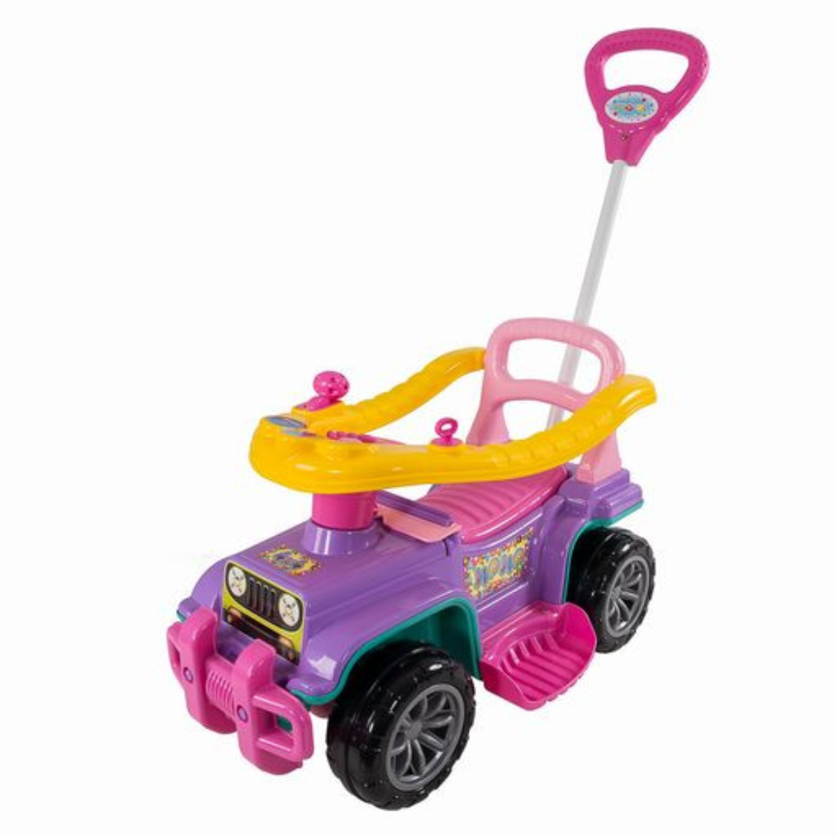 Carrinho de Brinquedo Jip Jip Infantil Empurrador com Buzina:rosa - 6