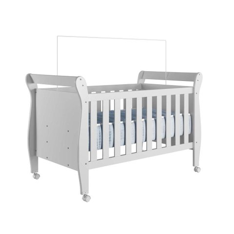Berço Mini Cama Tigus Slim com Suporte para Mosquiteiro Branco