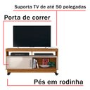 Ver imagem 3 de Rack para Sala de Estar Tv 50 Polegadas Estante Bancada Madeira Luxo:naturale