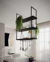 Ver imagem 1 de NICHO DE TETO PARA COZINHA 80 CM PRETO COM PRATELEIRA PRETA