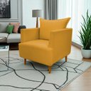 Ver imagem 1 de Poltrona Decorativa para Sala Recepção Escritório Consultório Reforçada Eliza Tecido Suede