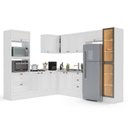 Ver imagem 4 de Cozinha Completa 9 Peças com Rodapé e Cristaleira com LED Pérola Yescasa