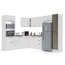 Ver imagem 7 de Cozinha Completa 9 Peças com Rodapé e Cristaleira com LED Pérola Yescasa