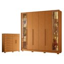 Ver imagem 1 de Guarda Roupa Napoli com 6 Portas Bronze Cinamomo e Cômoda Verona Cinamomo - Móveis Albatroz