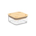 Ver imagem 1 de Pote Hermético Quadrado 230ml Tampa Bambu Bpa Free Coza