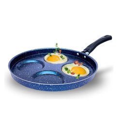 Frigideira Multiuso Gourmet 4 Divisórias Ovo Hambúrguer Azul - 1