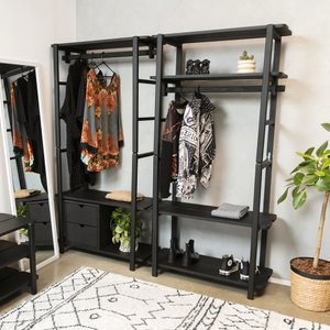 Guarda-Roupa Closet Laguna 4 prat 180Ax90Lx42P em Madeira Cubomob Preto