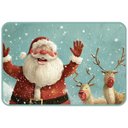 Ver imagem 1 de Tapete Natalino 40x60 Capacho Papai Noel Renas Antiderrapante