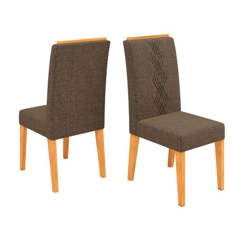 Conjunto de 2 Cadeiras Estofada Sala de Jantar Tati