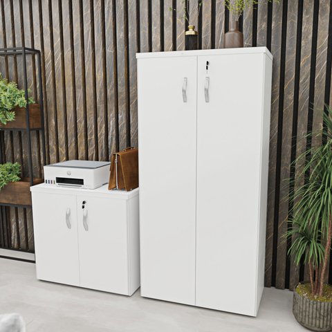 Conjunto de Armários para Escritório Moderno Netmobil - Branco