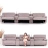 Sofá Decorativo Swift Elétrico Reclinável C/porta Copos Baú Cooler Linho Cinza G81 - Gran Belo - 7
