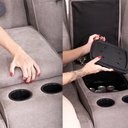 Ver imagem 4 de Sofá Decorativo Swift Elétrico Reclinável C/porta Copos Baú Cooler Linho Cinza G81 - Gran Belo