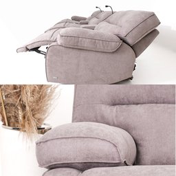 Sofá Decorativo Swift Elétrico Reclinável C/porta Copos Baú Cooler Linho Cinza G81 - Gran Belo - 9