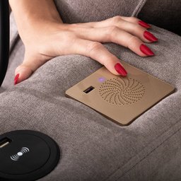 Sofá Decorativo Swift Elétrico Reclinável C/porta Copos Baú Cooler Linho Cinza G81 - Gran Belo - 3