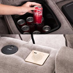 Sofá Decorativo Swift Elétrico Reclinável C/porta Copos Baú Cooler Linho Cinza G81 - Gran Belo - 5