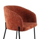 Ver imagem 3 de Kit com 2 Poltronas Laura com Base Fixa em Aço Carbono Preto Fosco – Exclusiva Linho Aveludado Terra