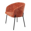 Ver imagem 5 de Kit com 2 Poltronas Laura com Base Fixa em Aço Carbono Preto Fosco – Exclusiva Linho Aveludado Terra