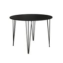 Ver imagem 2 de Mesa Jantar Redonda Preta Hairpin 110cm Elen Base Ferro Preto