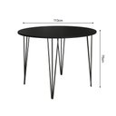 Ver imagem 4 de Mesa Jantar Redonda Preta Hairpin 110cm Elen Base Ferro Preto