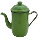 Ver imagem 5 de Kit Bule De Café E Chá Com 6 Xícaras e Pires Aço Esmaltado Verde Botânico