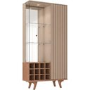 Ver imagem 7 de Cristaleira para Sala de Jantar com Adega 2 Portas Vidro Ripada Toscânia B02 Fendi Freijó - Lyam