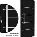 Ver imagem 4 de Porta de Alumínio de Giro Lambri com Friso Puxador 60cm 215x89cm Abertura Direita Riobras Aluminio Preto