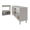 Ver imagem 5 de Armário Gabinete Camila 138 Cm com Tampo Tampão e Balcão Evelyn para Cooktop 5 Bocas Branco