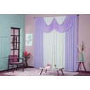 Ver imagem 1 de Cortina Paris 5,00 X 2,80 Decorativa com Bando Sala Quarto Porta Balcão Malha Gel Varão Simples:bran