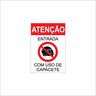 Placa - Não entre de Capacete - 20cm X 15cm - 1