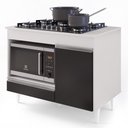 Ver imagem 3 de Balcão Multiuso Para Cooktop 4 Bocas Georgia Branco/preto