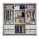 Ver imagem 4 de Guarda-roupa Casal com Espelho 3 Portas 8 Gavetas Medelim Novo Horizonte Cor:branco
