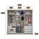 Ver imagem 2 de Guarda-roupa Casal com Espelho 3 Portas 8 Gavetas Medelim Novo Horizonte Cor:branco