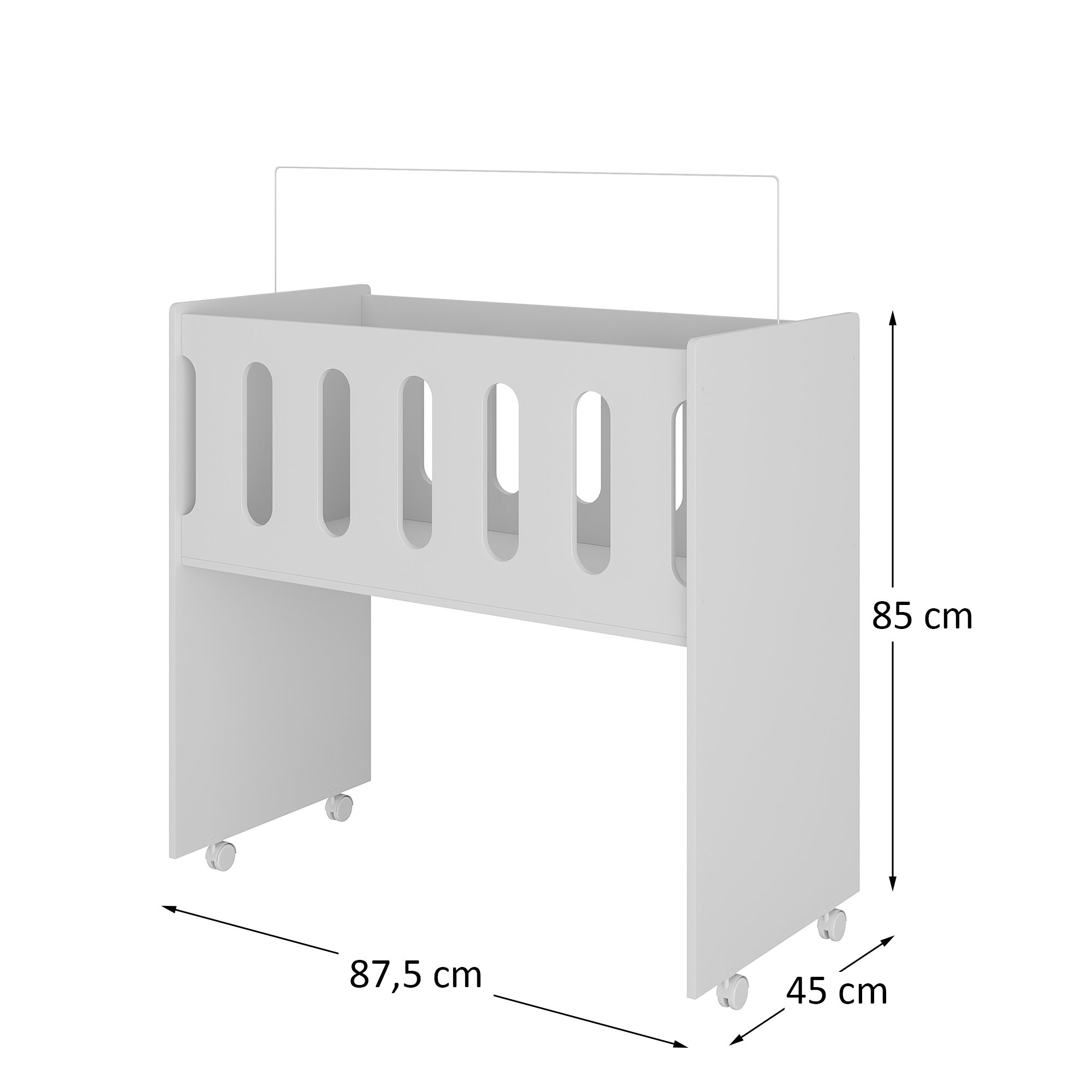 Berço Mini 3 em 1 com Colchão Moises para Quarto de Bebê Mdf - 3