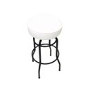Ver imagem 2 de Banqueta Giratória Bar para Bancada Média Altura 65cm cor Preto Assento Branco Poltronas do Sul Banq